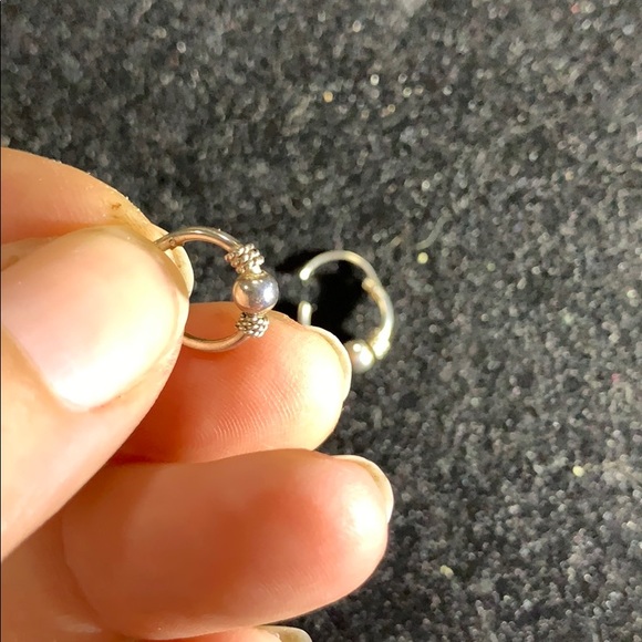 Sterling Silver Hoop Earrings - Picture 3 of 4